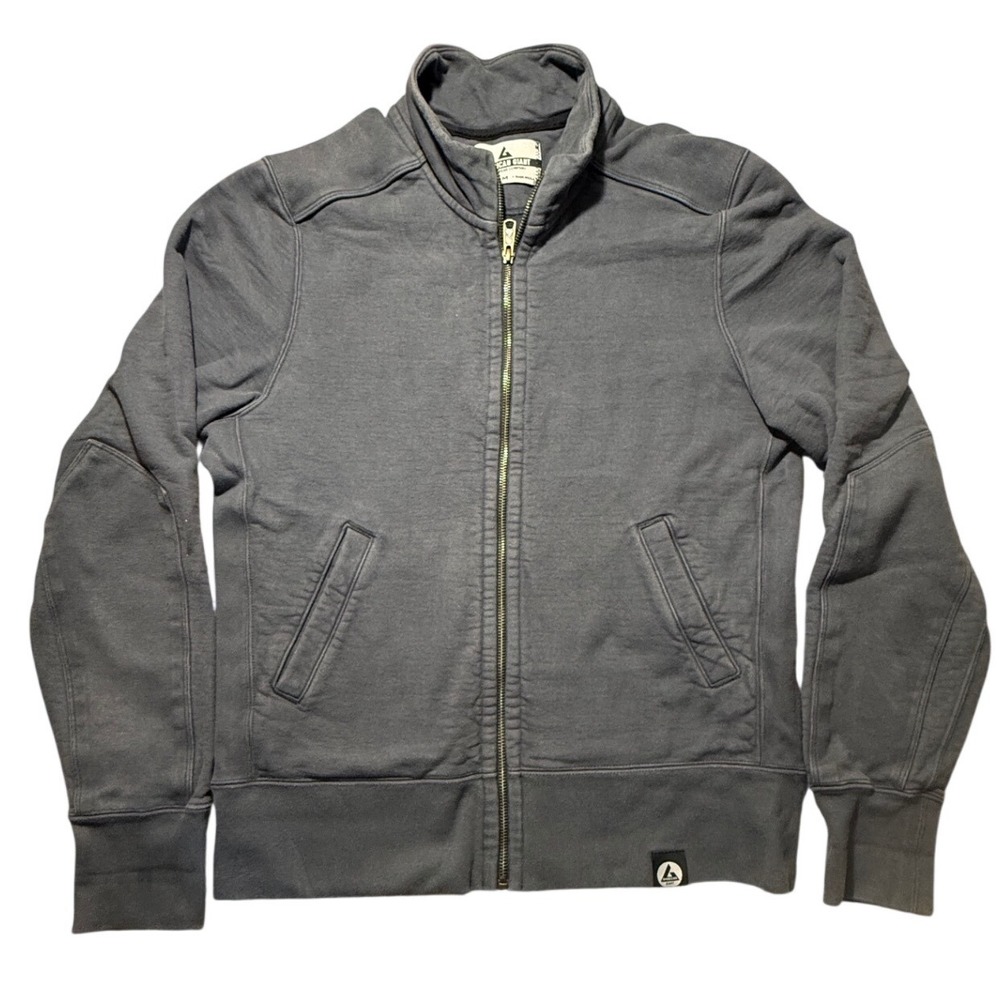 American Giant Mens Full Zip Track Jacket Gray Cotton Size Medium SKU165